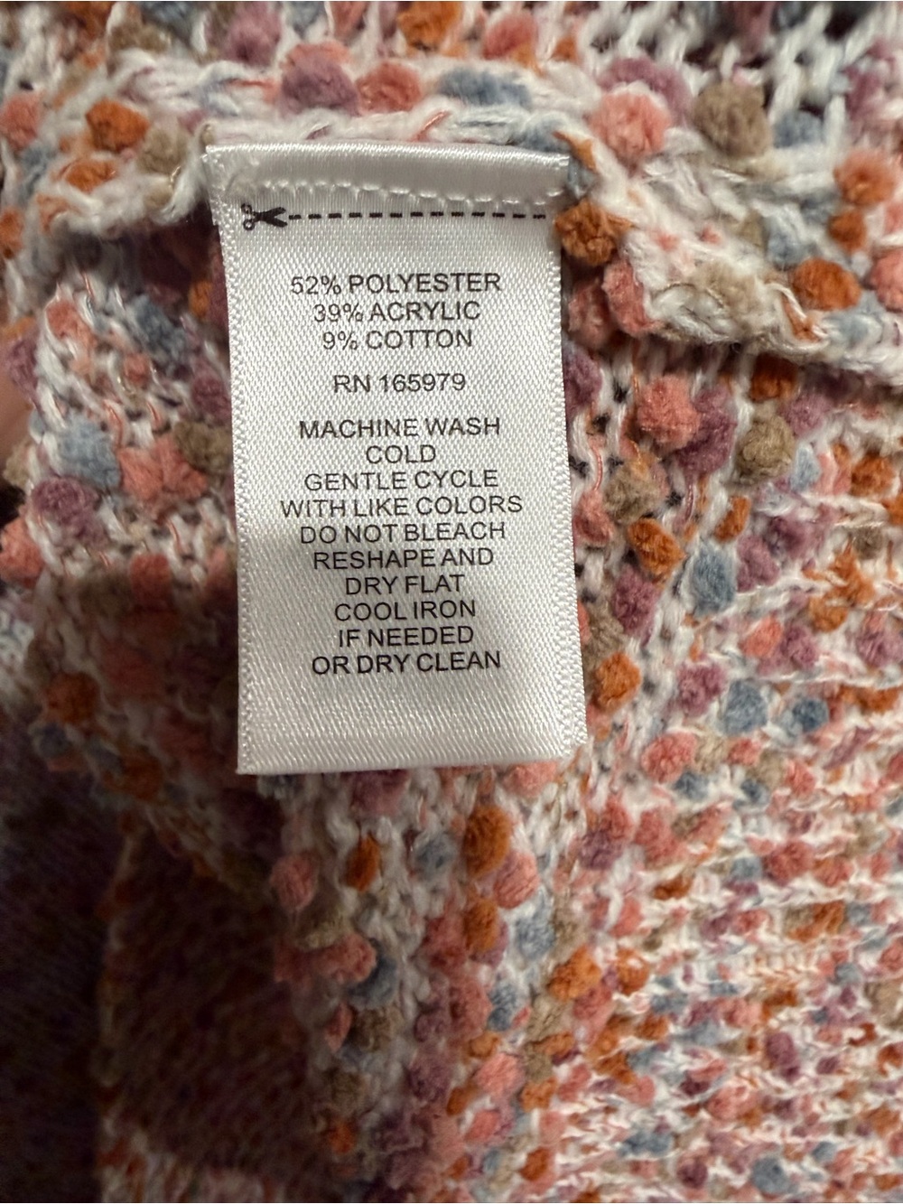 NWT Cupio Multicolor Marled V-Neck Sweater Size 3X - Picture 7 of 8